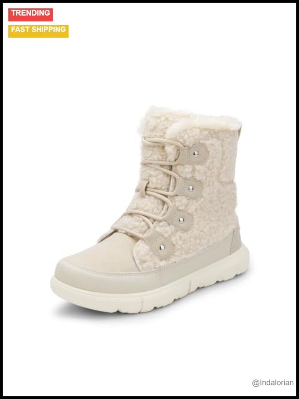 Women's Lace Up Ankle Snow Boots Faux Fur Lined Winter Boots